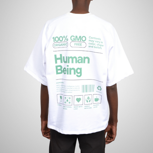 Human Being White T shirt - Unisexe