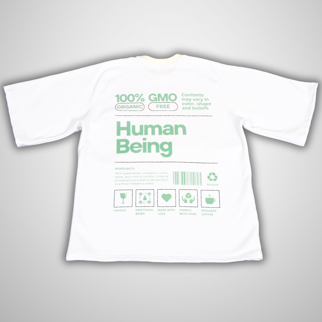 Human Being White T shirt - Unisexe